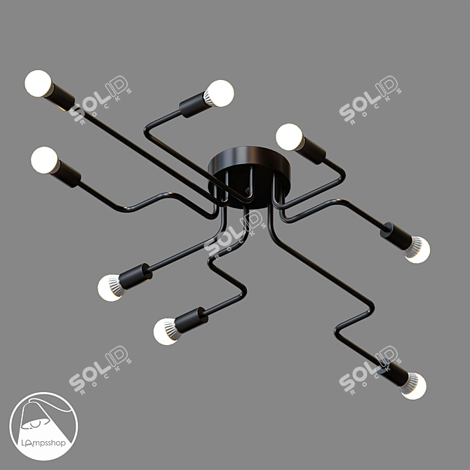 Modern Loft Chandelier | LampsShop.ru 3D model image 2