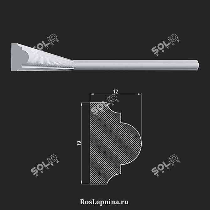 Elegant Gypsum Molding - MG-4006R 3D model image 2