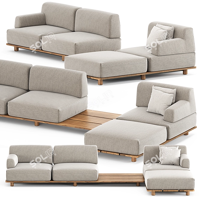 Sleek Palco Sofa Set 3D model image 1