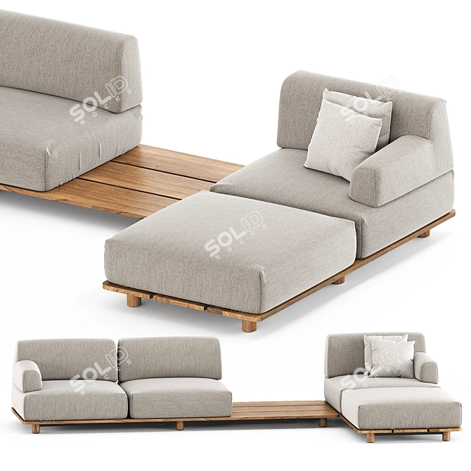 Sleek Palco Sofa Set 3D model image 4