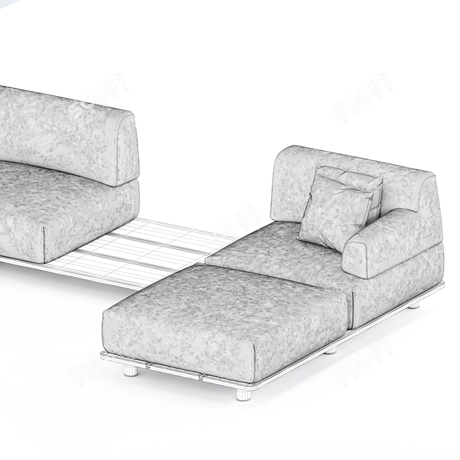 Sleek Palco Sofa Set 3D model image 5