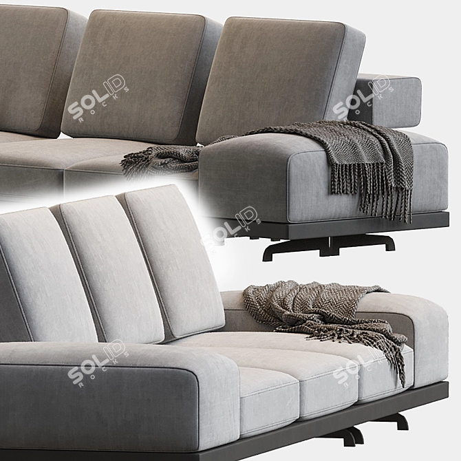 Luxury Wing Sofa: Flexform Elegance 3D model image 2