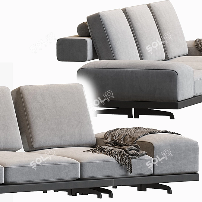 Luxury Wing Sofa: Flexform Elegance 3D model image 3