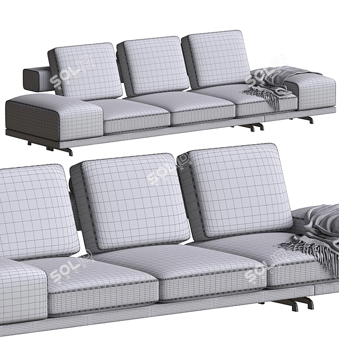 Luxury Wing Sofa: Flexform Elegance 3D model image 4