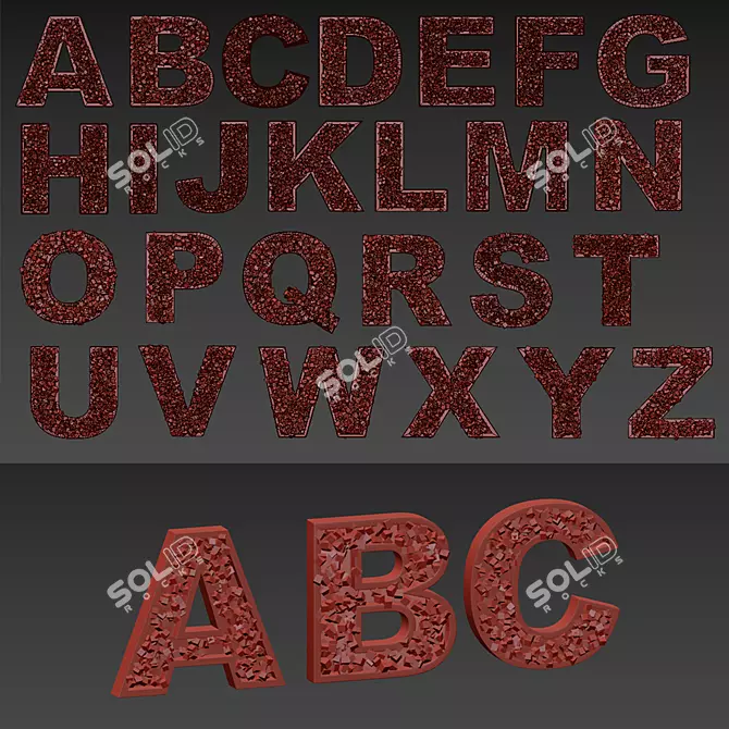 Stabilized Moss Alphabet 3D model image 3