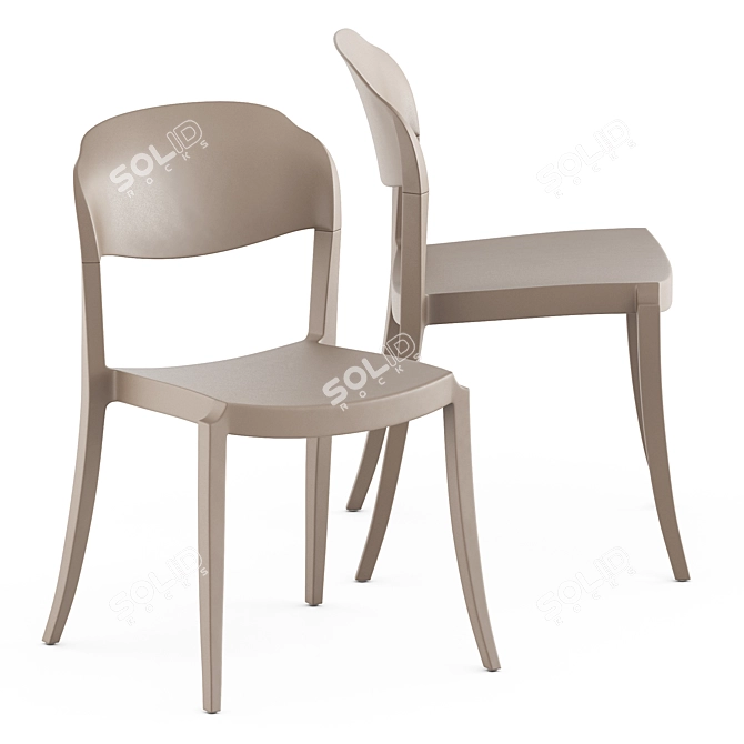 Sleek Stackable Side Chair: Strauss 3D model image 3