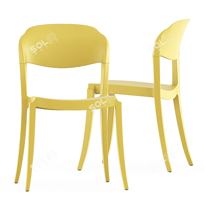 Sleek Stackable Side Chair: Strauss 3D model image 4