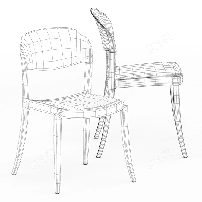 Sleek Stackable Side Chair: Strauss 3D model image 5