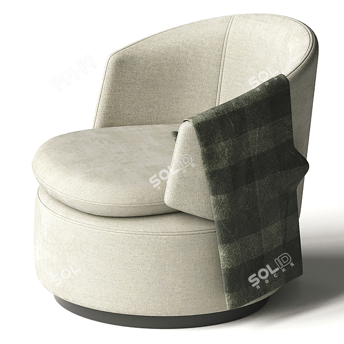 Modern Swivel Chair: Crescent Comfort 3D model image 2