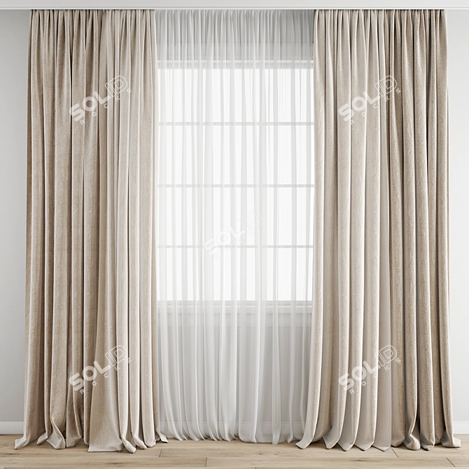 Polygonal Curtain Model 3D model image 1