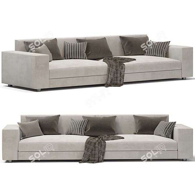 Luxurious Verzelloni Rubik Sofa: Double the Comfort. 3D model image 1