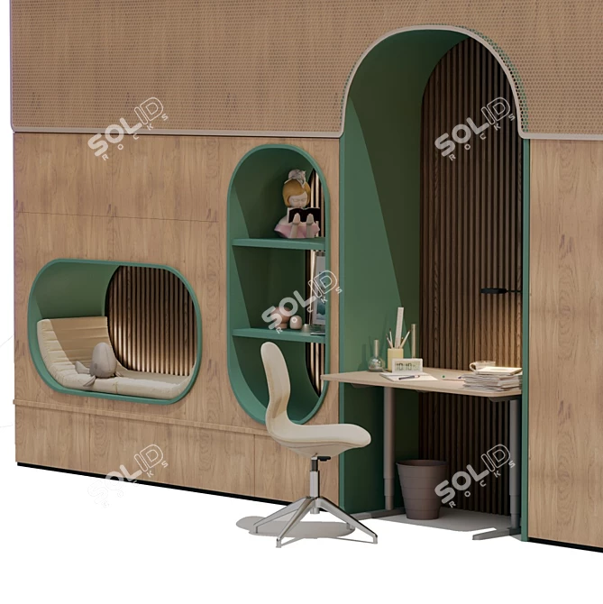 Kids Furniture Set: Customizable, Comfy & Complete 3D model image 2