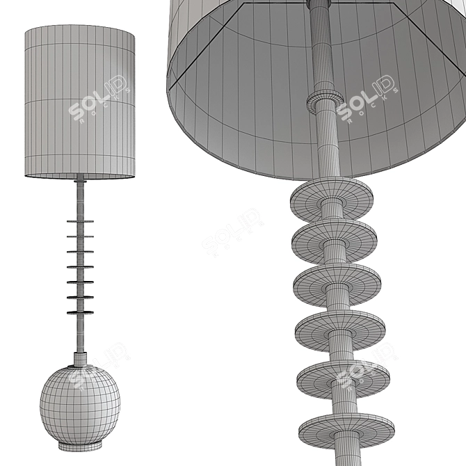 Exquisite Cyan Design Sheridan Table Lamp 3D model image 2