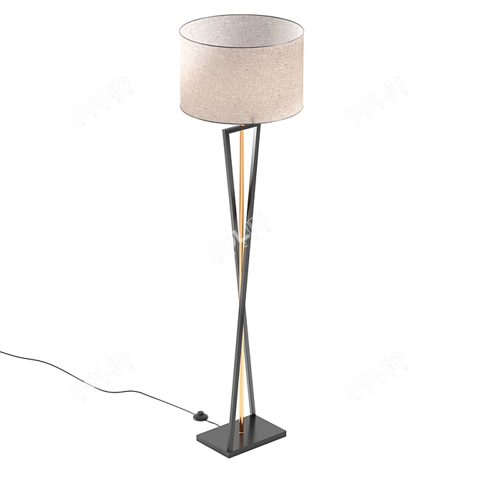 Elegant Torch Stand: 43cm x 158cm x 43cm 3D model image 1