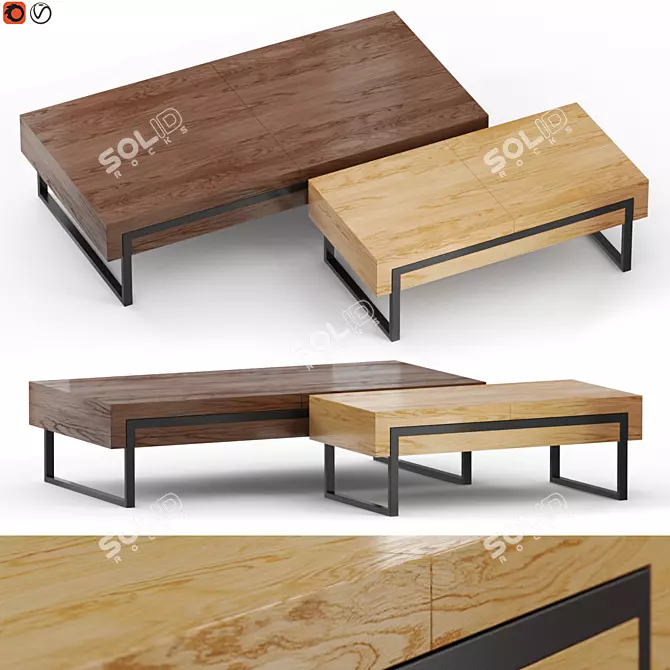 Milla & Milli Offset Coffee Table: Sleek Style for Modern Living 3D model image 1