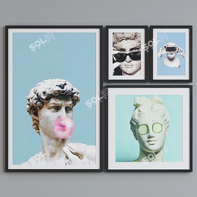 Modern Collage Picture Frame Set 3D model image 2