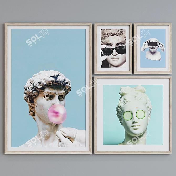 Modern Collage Picture Frame Set 3D model image 3