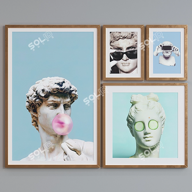 Modern Collage Picture Frame Set 3D model image 4