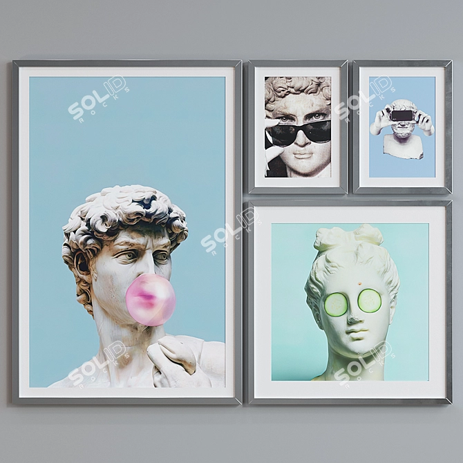 Modern Collage Picture Frame Set 3D model image 5