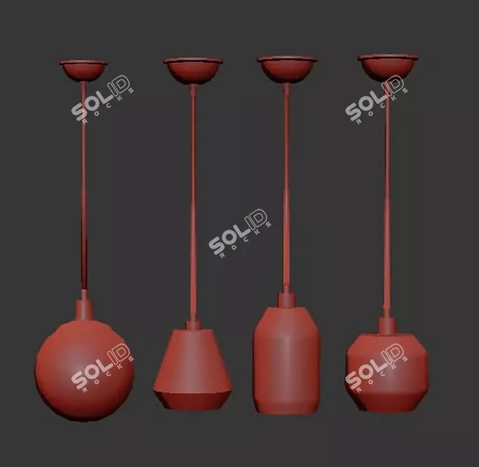 Screw Glass Pendant Lamp 3D model image 2