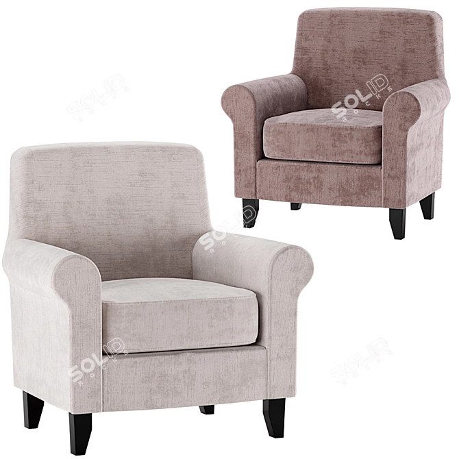 Tula Fabric Accent Chair: Durability and Style 3D model image 1
