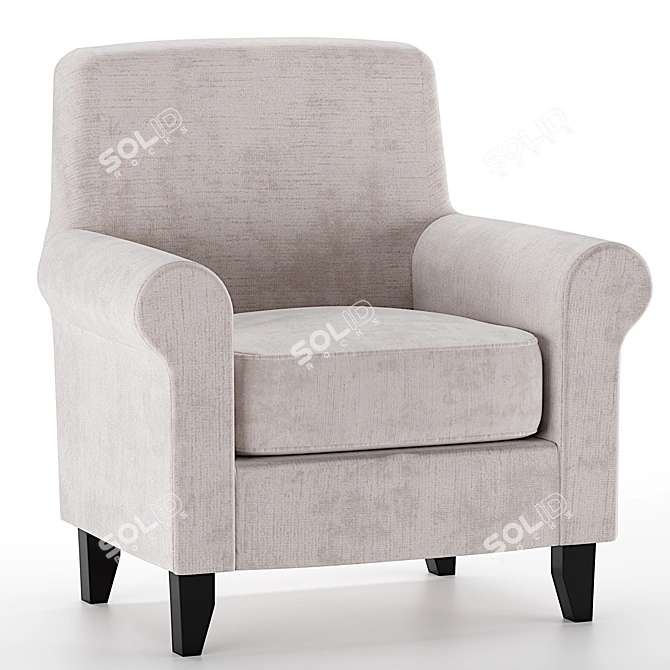 Tula Fabric Accent Chair: Durability and Style 3D model image 3
