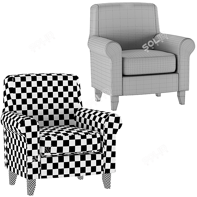 Tula Fabric Accent Chair: Durability and Style 3D model image 5