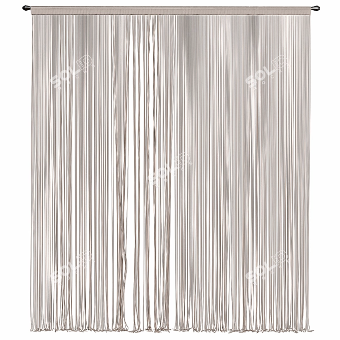 Elegant Velvet Curtain 3D model image 3