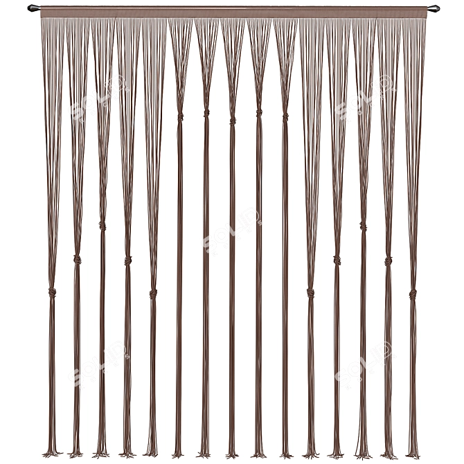 Elegant Velvet Curtain 3D model image 4