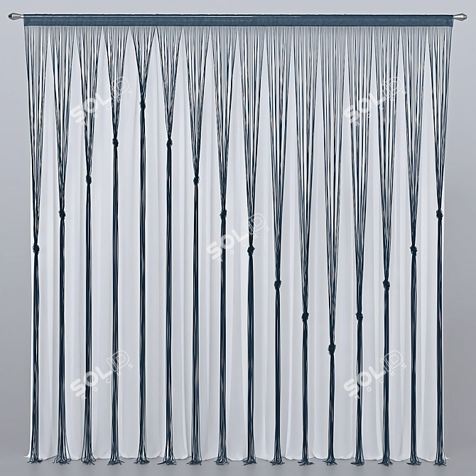 Elegant Silk Curtain 3D model image 2