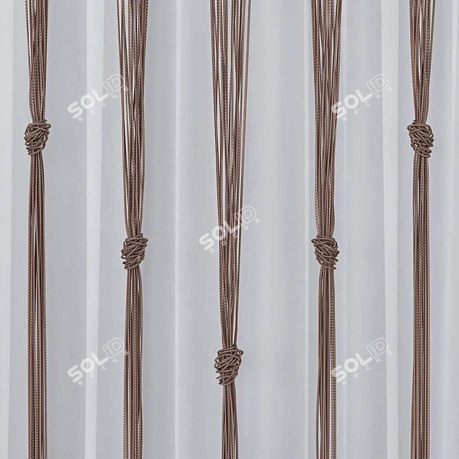 Elegant Silk Curtain 3D model image 3