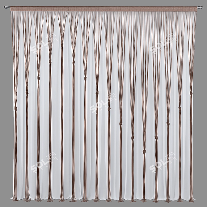 Elegant Silk Curtain 3D model image 5