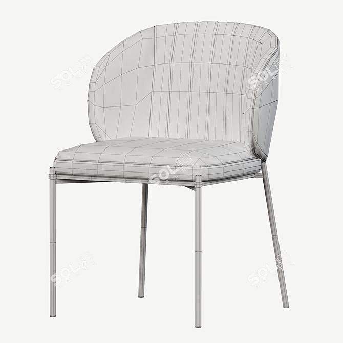 Elegant Shell Back Dining Chair 3D model image 4