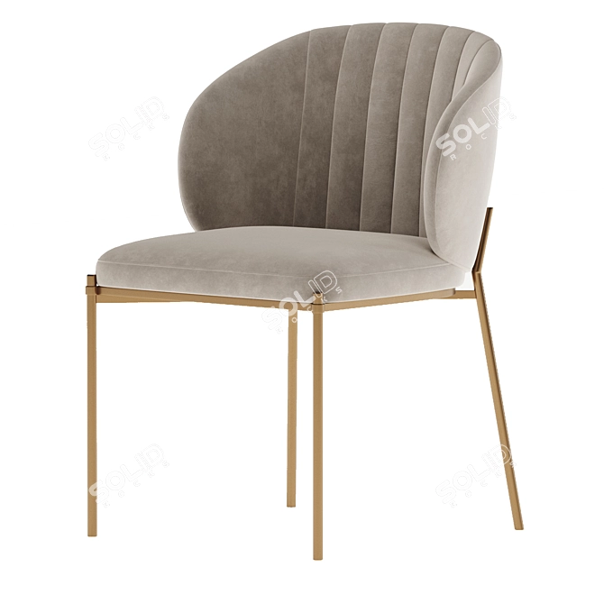 Elegant Shell Back Dining Chair 3D model image 5