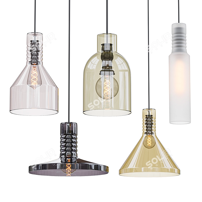 Modern Glass Pendant Light 3D model image 1