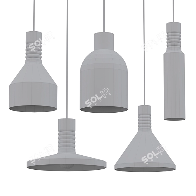 Modern Glass Pendant Light 3D model image 2