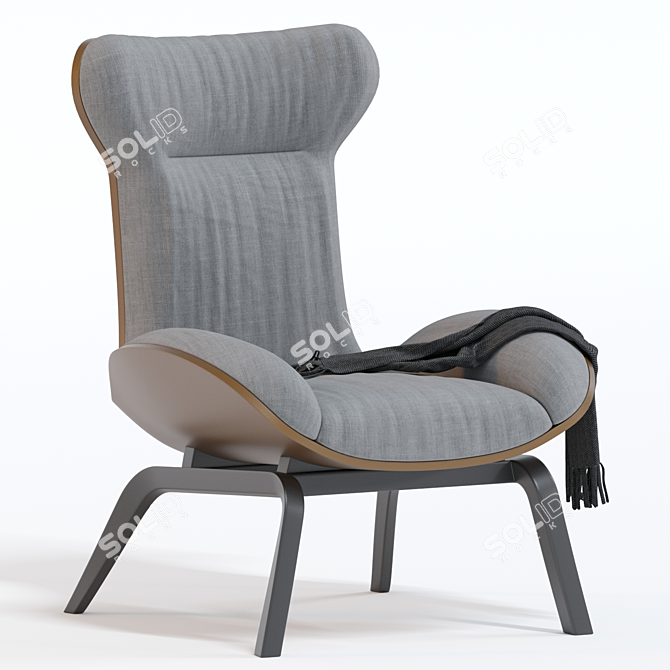 ErgoLux Padded Armchair 3D model image 1