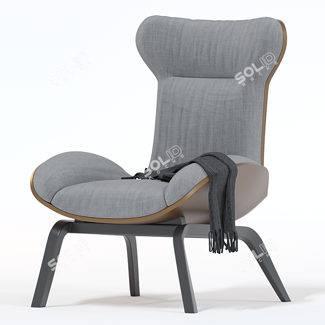 ErgoLux Padded Armchair 3D model image 2