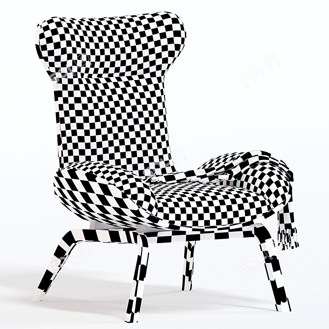 ErgoLux Padded Armchair 3D model image 3