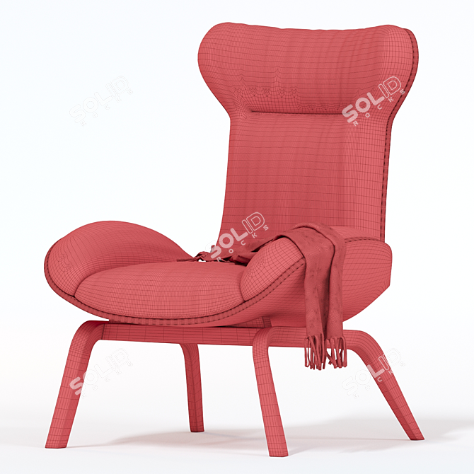 ErgoLux Padded Armchair 3D model image 4