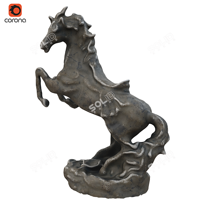 Elegant Equine Sculpture 3D model image 1