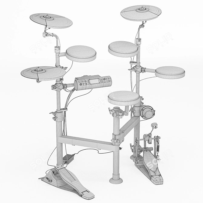 Compact Electronic Drum Set Tama Iron Cobra 3D model image 3