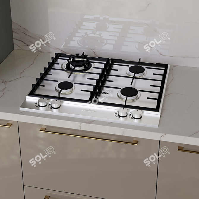 Modern Lifestyle Kitchen with Miele and Kaiser Technologies 3D model image 3