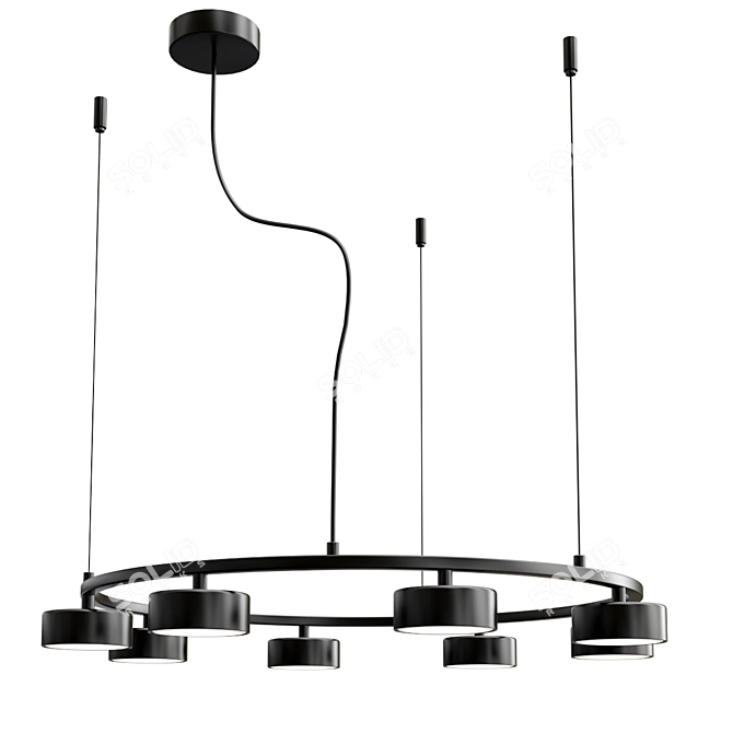 Sleek Minor Linear Pendant Lighting 3D model image 1