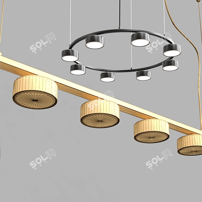 Sleek Minor Linear Pendant Lighting 3D model image 2