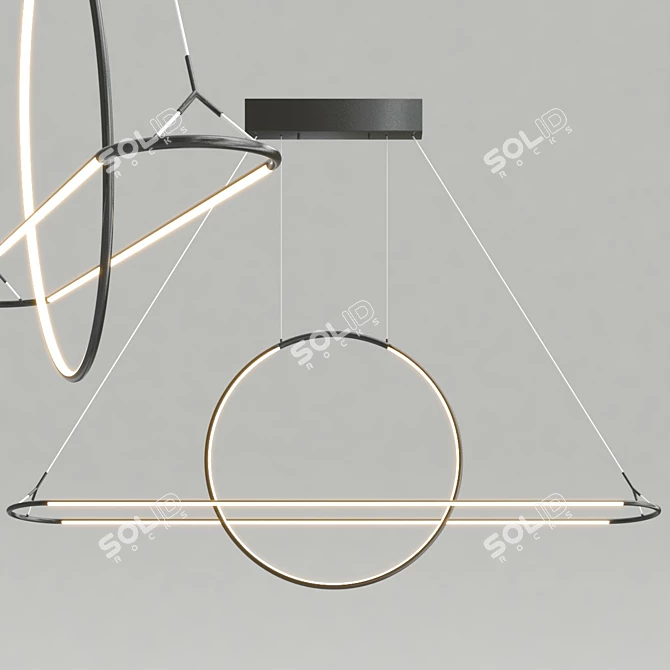 Modern LED Ring Ceiling Light - DAGRUND 3D model image 4