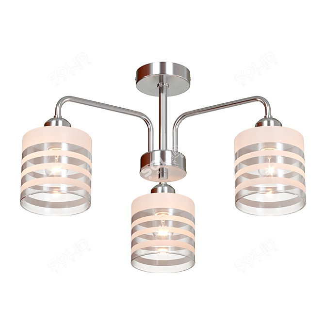 Modern Chrome Ceiling Chandelier 3D model image 1