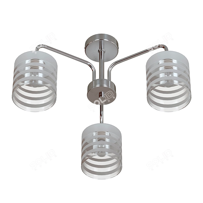 Modern Chrome Ceiling Chandelier 3D model image 4