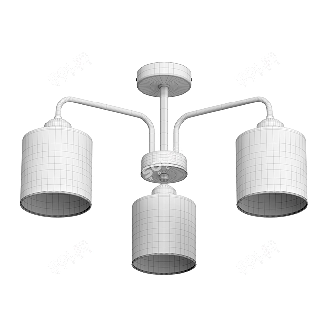 Modern Chrome Ceiling Chandelier 3D model image 7