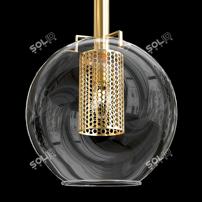 Gold Sphere Pendant Lamp 3D model image 5